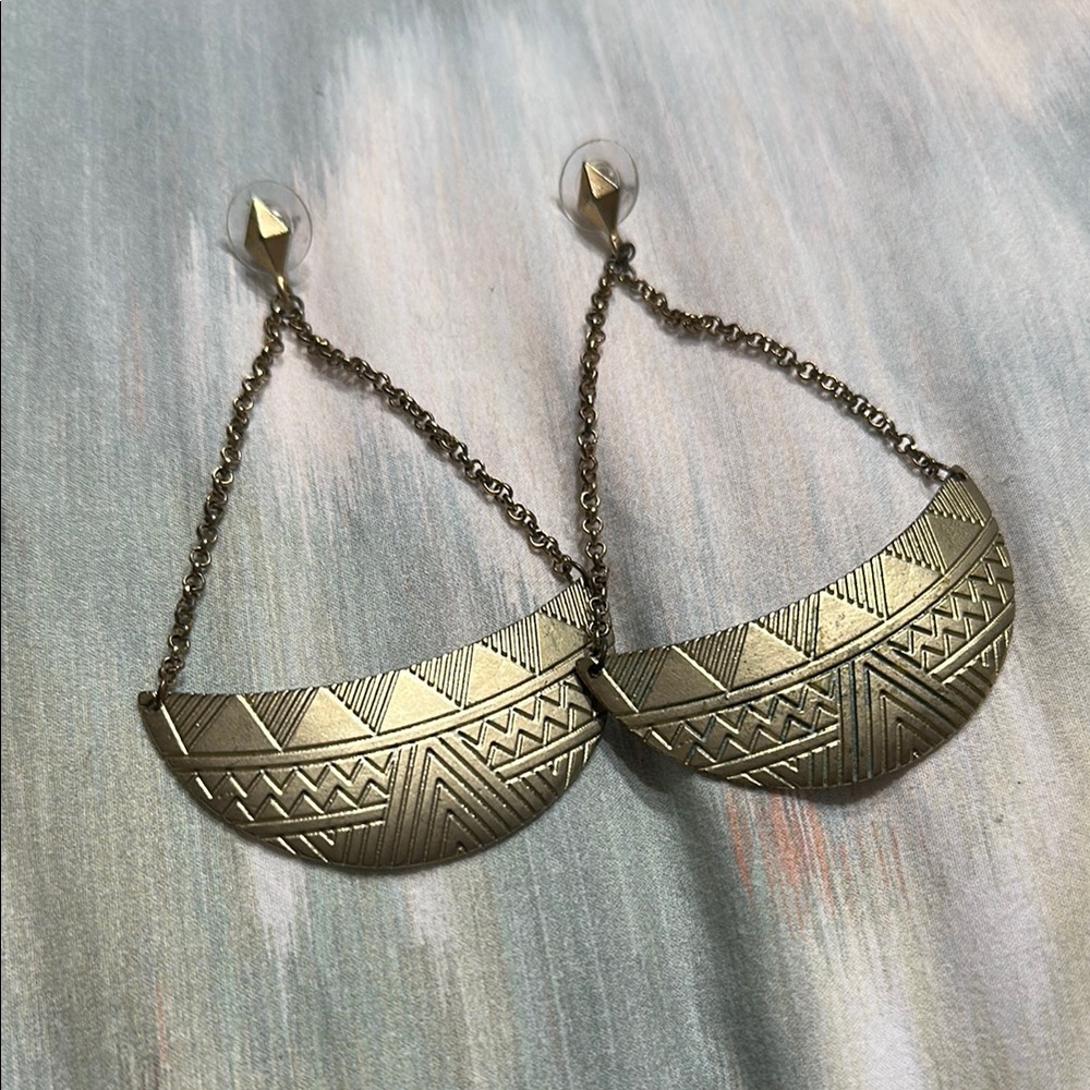 Gold Geometric Chain Earrings